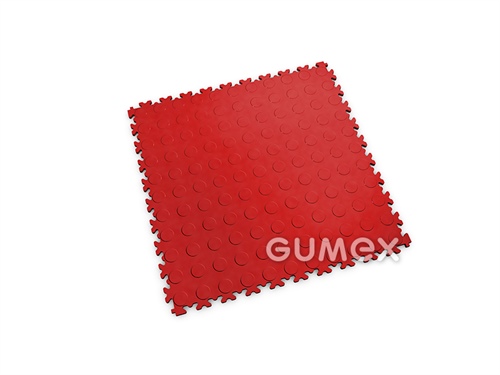 Dlaždica pre stredné zaťaženie FORTELOCK 2080, hrúbka 7mm, 510x510mm, 92°Sh, dezén peniažkový, PVC, svetlo červená
